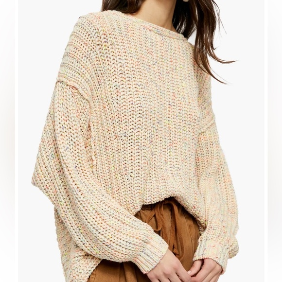 Free People Neon Lights Oversize Knit Sweater in Confetti Combo. Size M. - Picture 2 of 15